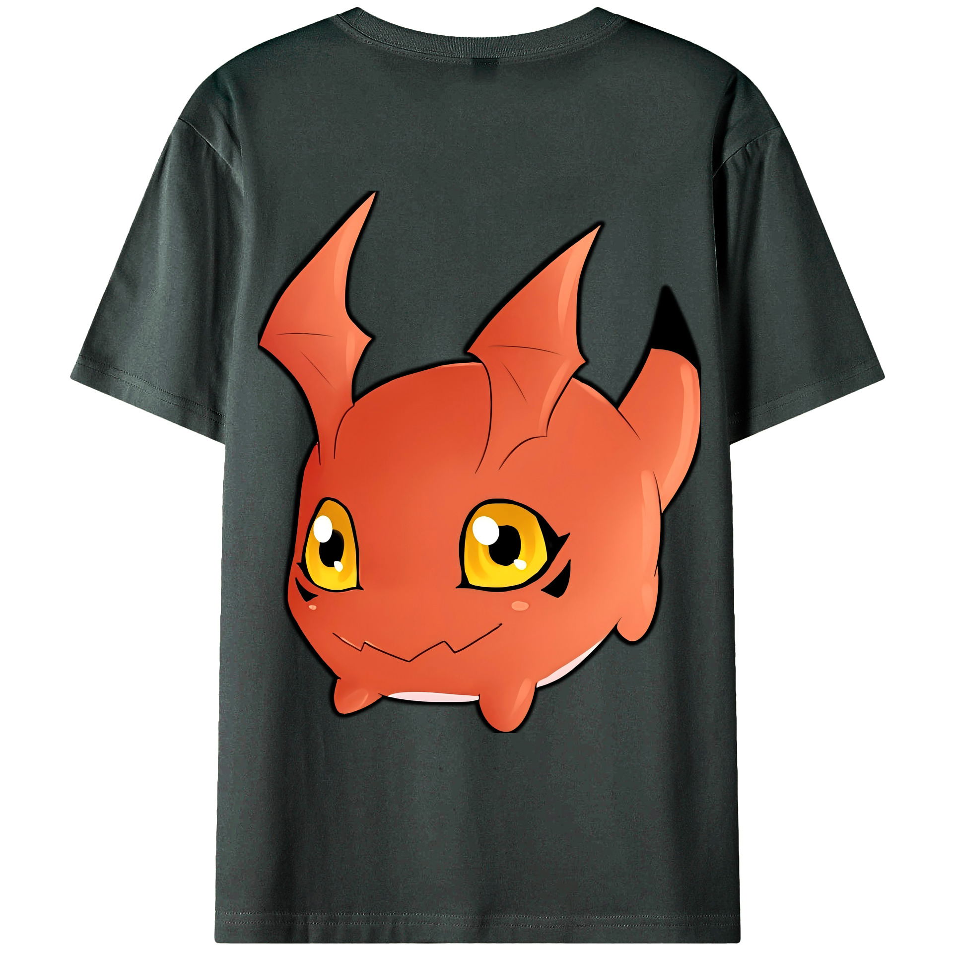 （画像用） Digimon デジタルモンスター/デジモン 綿100％ メンズ半袖Tシャツ（バックプリント） 通気性